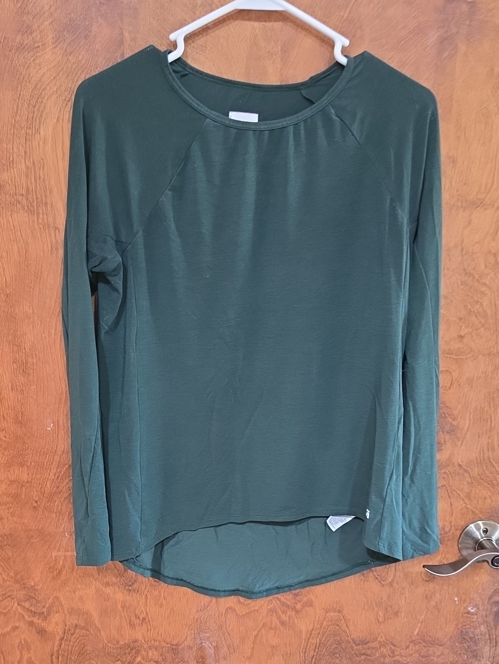 Maternity - Long Sleeve Crew Neck Top in Deep Green - Classic Women's Tee